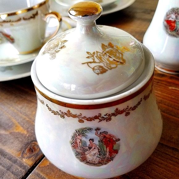 Diana & Callisto Cupid Lesbian Scene Vintage German Porcelain Tea Set - Picture 5 of 8